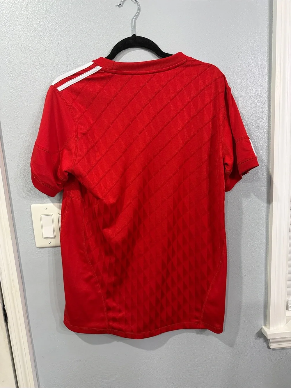 adidas Red Liverpool Home Soccer Jersey with White Accents L